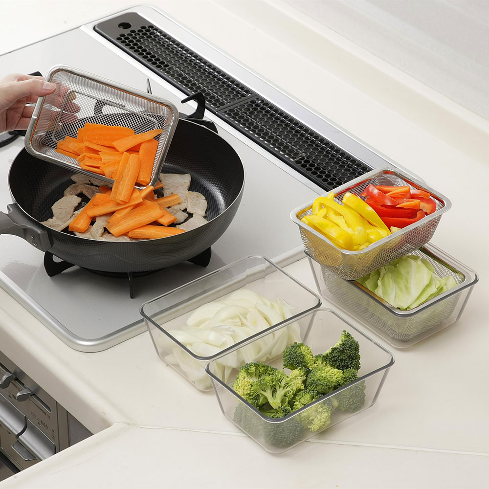 耐熱クリアバット・ザル・ふた3組セット  キッチンツール LX7548