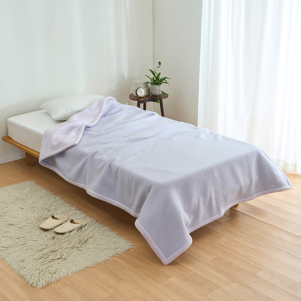 ≪ダブル≫洗えるエクストラスーパーファインウール&シルク リバーシブル毛布 掛け毛布 ブランケット 毛布 LX4213