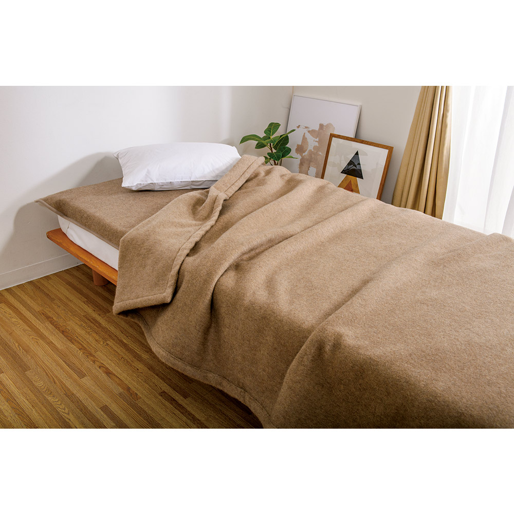 ≪シングル≫ 洗える無染色ブラウンカシミヤ掛け毛布 掛け毛布 ブランケット 毛布 LX4201