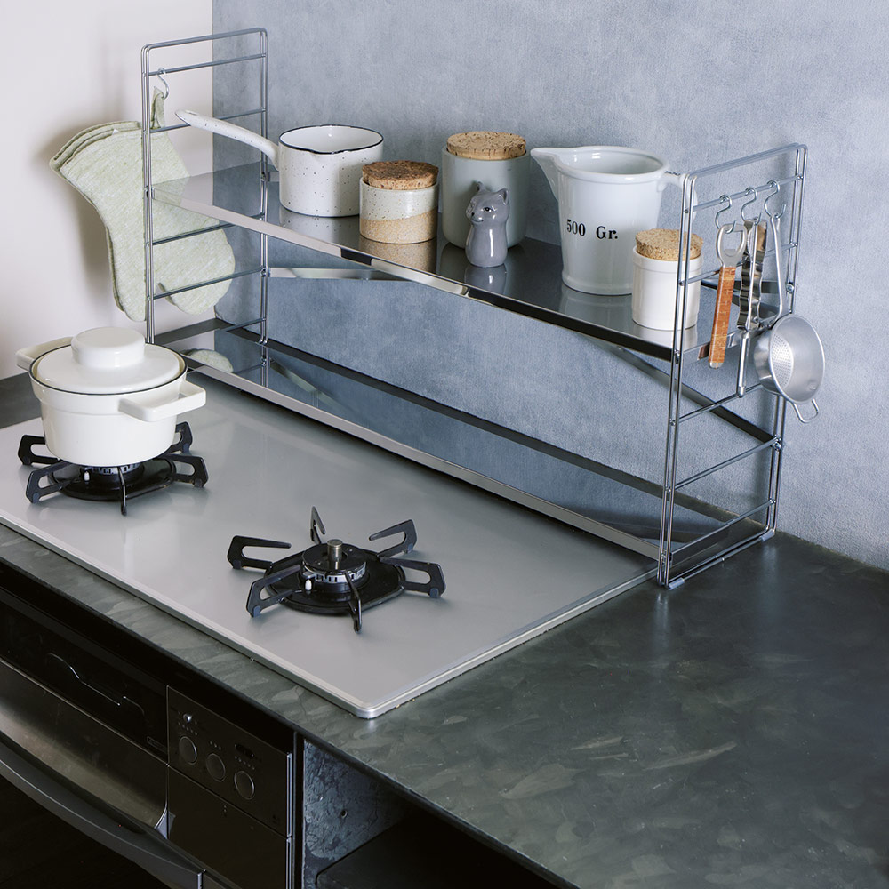 排気口カバー付きコンロ奥ラック 幅80cm 棚1段 通販 - ディノス