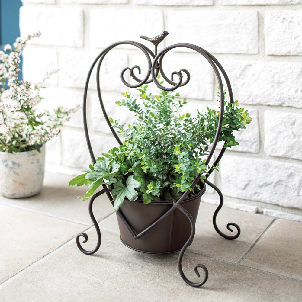 プランタースタンド エレガンス アイアン トレイ付き