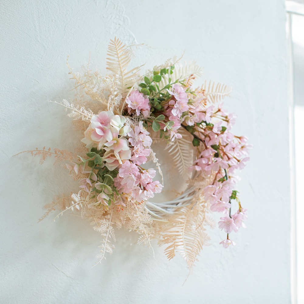 ◇桜色リース◇ハーフリース◇ナチュラル ◇春色リース◇桜色リース◇ナチュラルリース◇ハーフリース