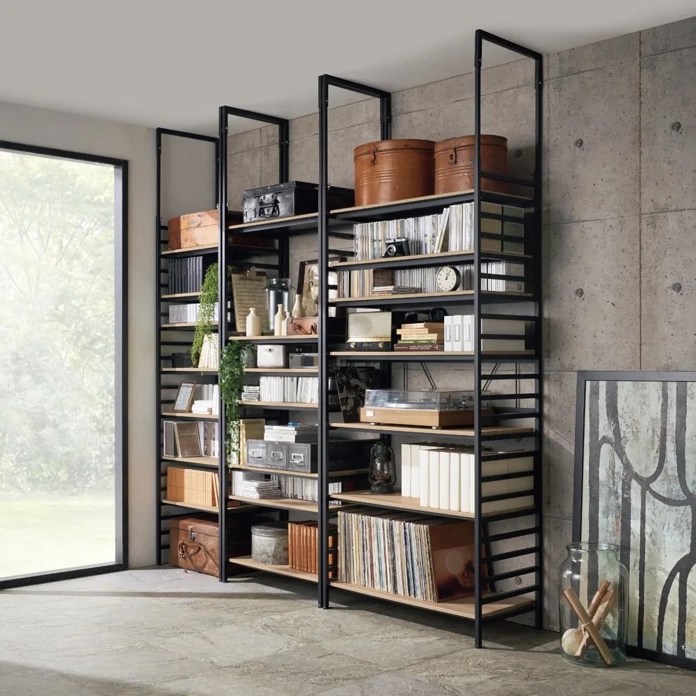 ブルックリンテイスト頑丈突っ張りラック 幅75cm奥行43cm高さ218