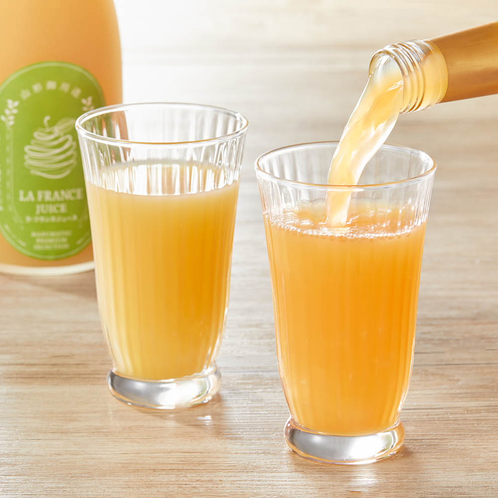 「山形御用達」 サンふじ＆ラ・フランス ストレートジュースセット（桐箱入り） 720ml×2本 ジュース ソフトドリンク ドリンク 飲み物 NH1181