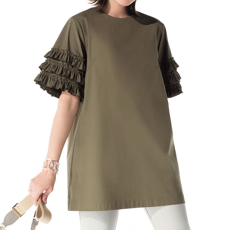 再入荷】 TO BE CHIC 袖フリルの可愛いチュニック II サイズ M 
