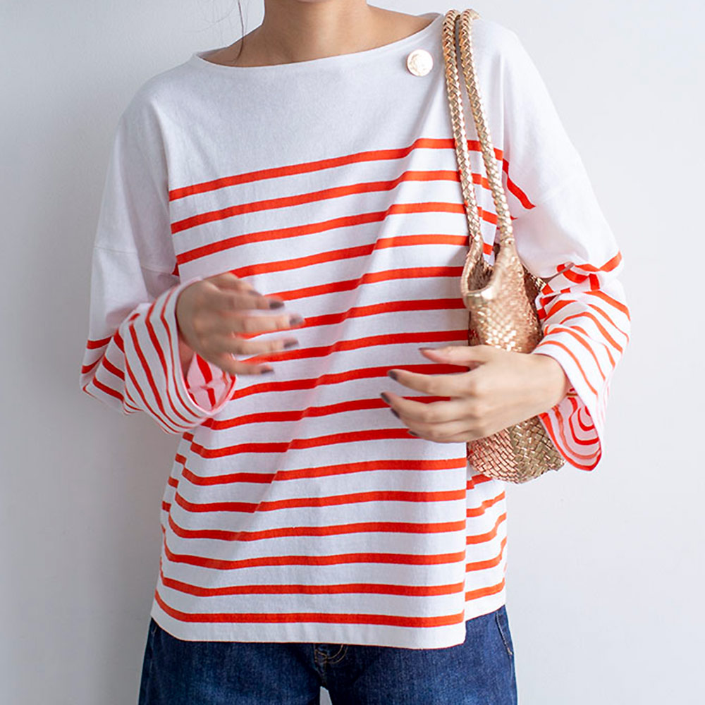 別注】Le minor/ルミノア プチコパン パネルボーダー プルオーバー