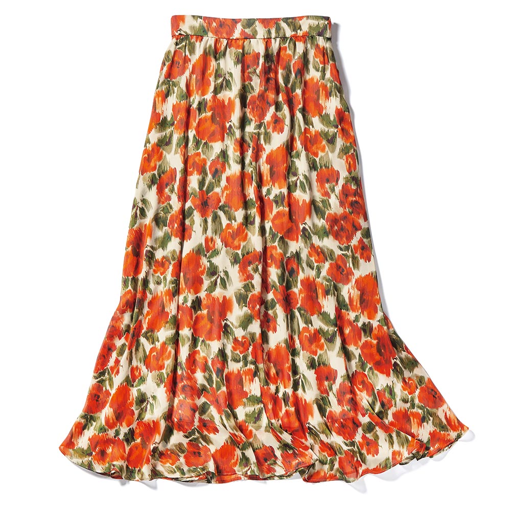 イタリア素材 花柄 フレアースカート スカート ファッション PC5412