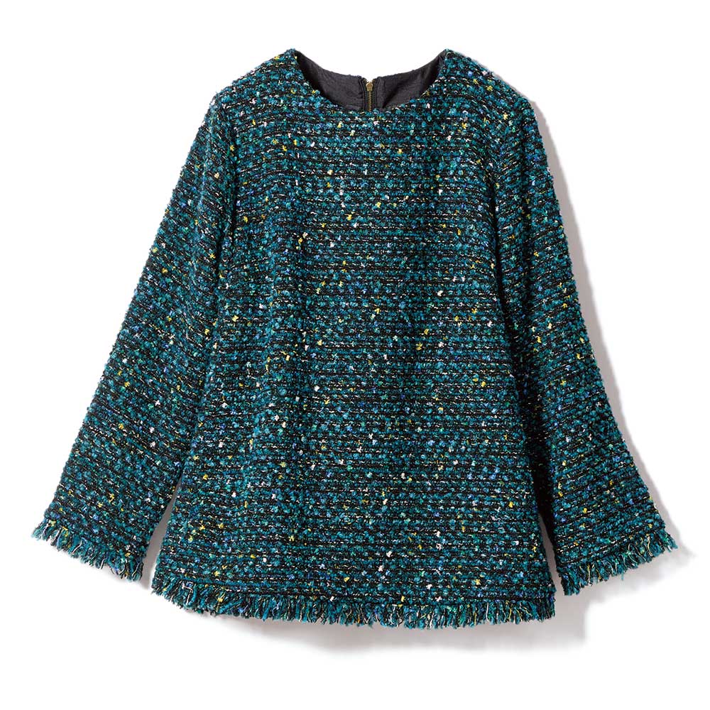 イタリア素材 ツイード ブラウス シャツ ブラウス ファッション PC5414