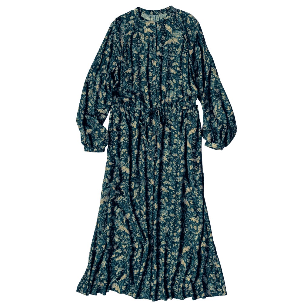 エリカ社ウール混レーヨンツイル フォレストプリントワンピース ワンピース ファッション PC5460