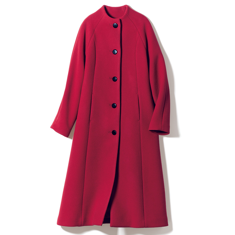 イタリア素材 ウール混 ボトルネックロングコート コート ファッション PC5464