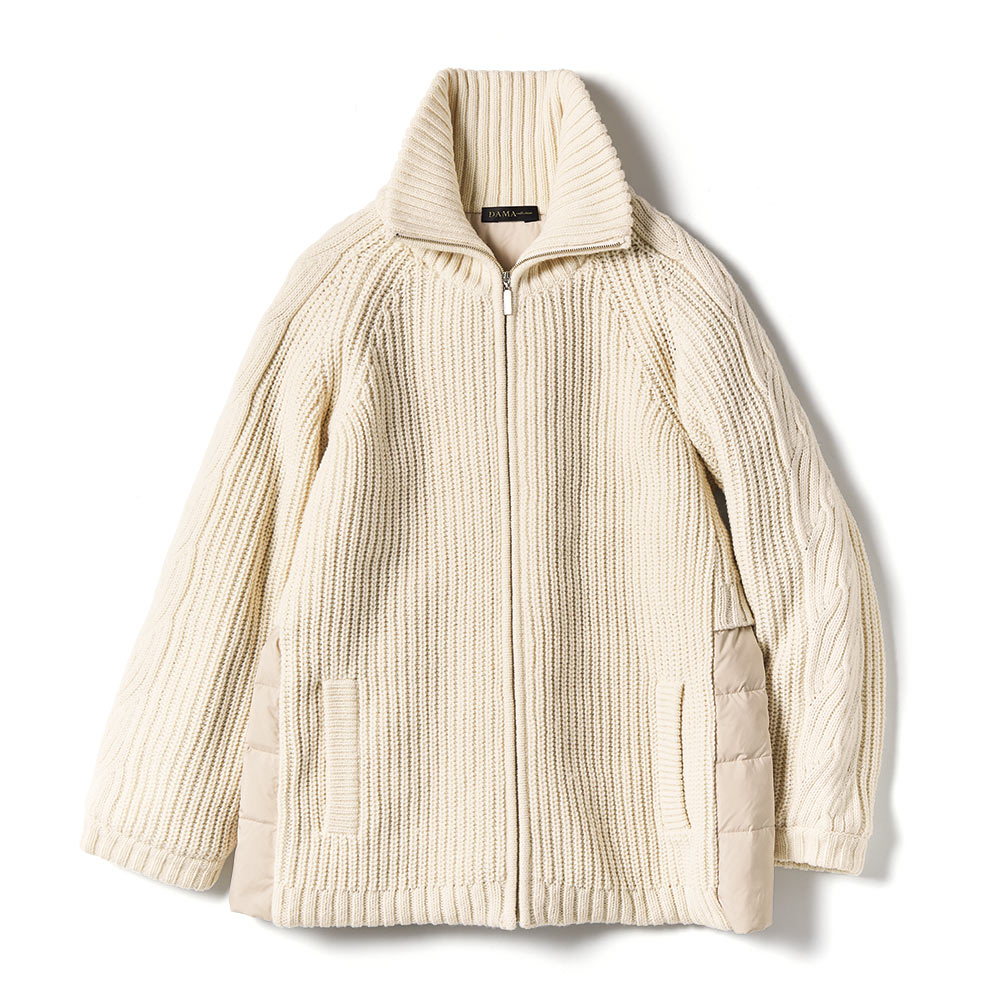 ニット使いダウンブルゾン ニット セーター ファッション PC5543