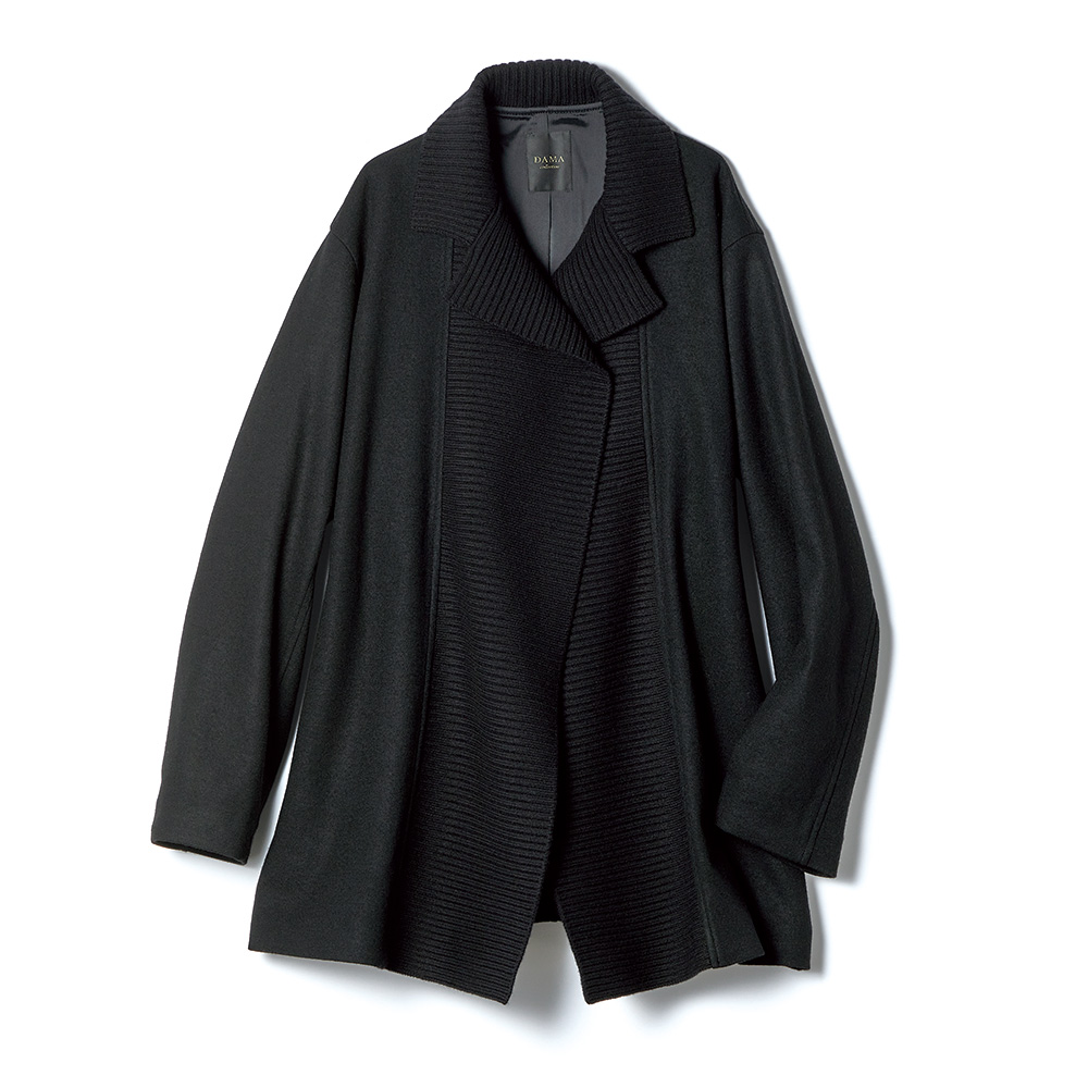 圧縮ウールジャージー ニットコンビ コーディガン ニット セーター ファッション PC5559