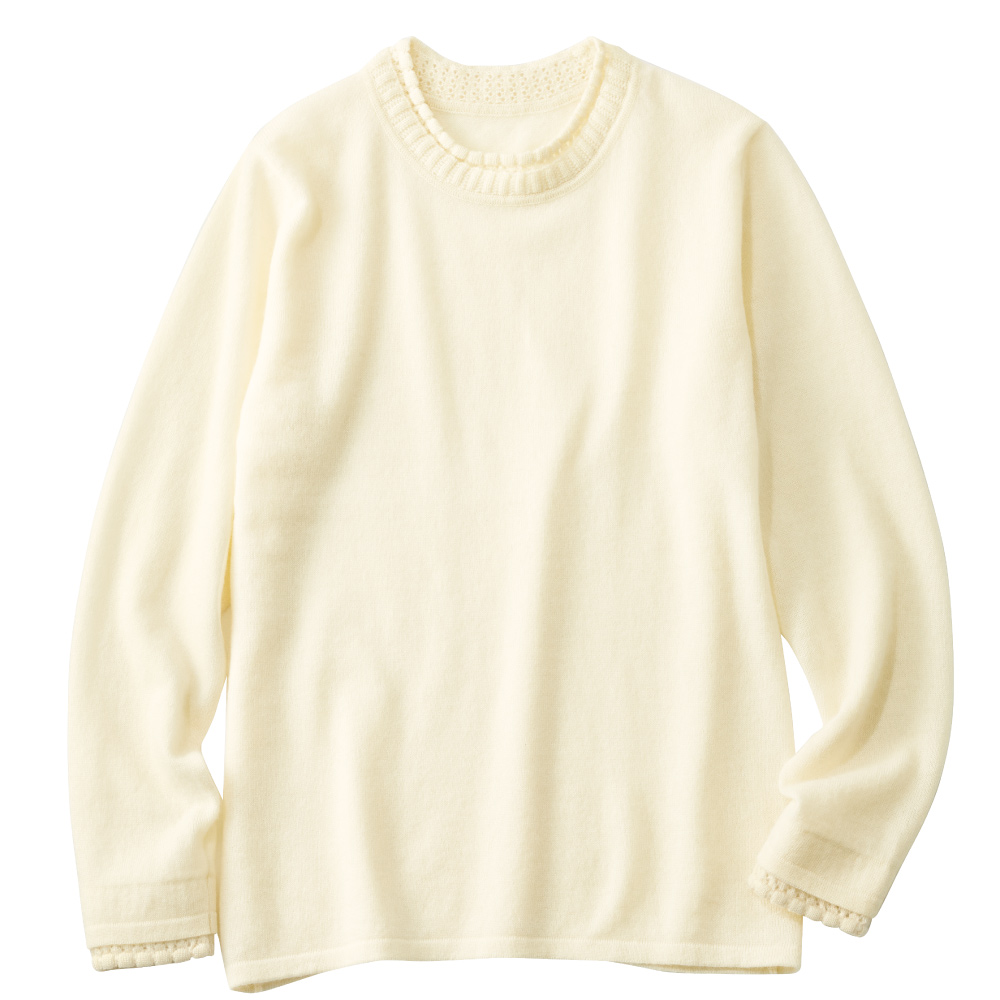 カシミヤ 透かし模様編み使い プルオーバー ニット セーター ファッション PC5577