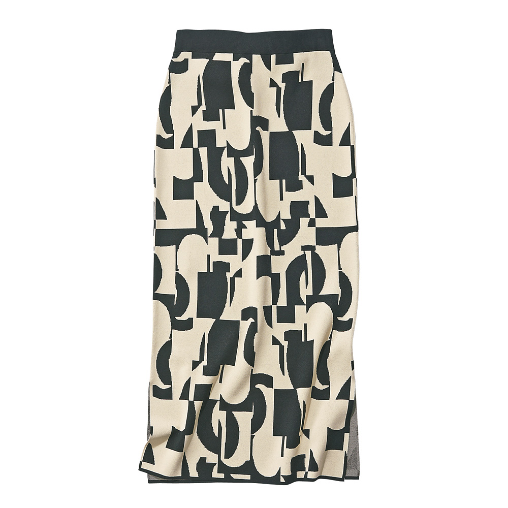 幾何学柄ダブルジャカードニットシリーズ タイトスカート スカート ファッション PC5588