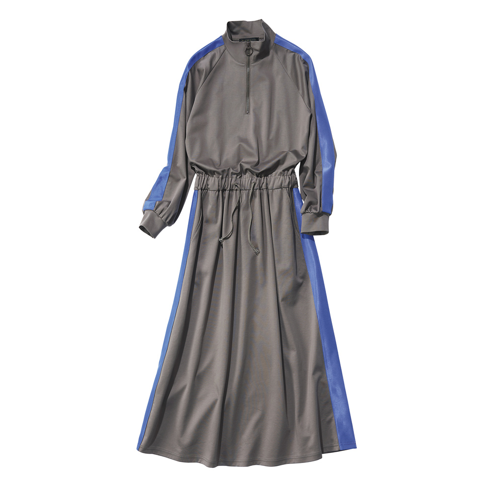 and per seのハーフジップワンピース 配色デザイン ハーフジップ ワンピース ディノスANAmall店