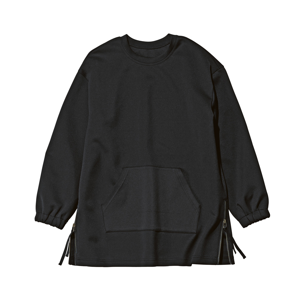 ジップデザイン ダンボールジャージー プルオーバー シャツ ブラウス ファッション PC5628