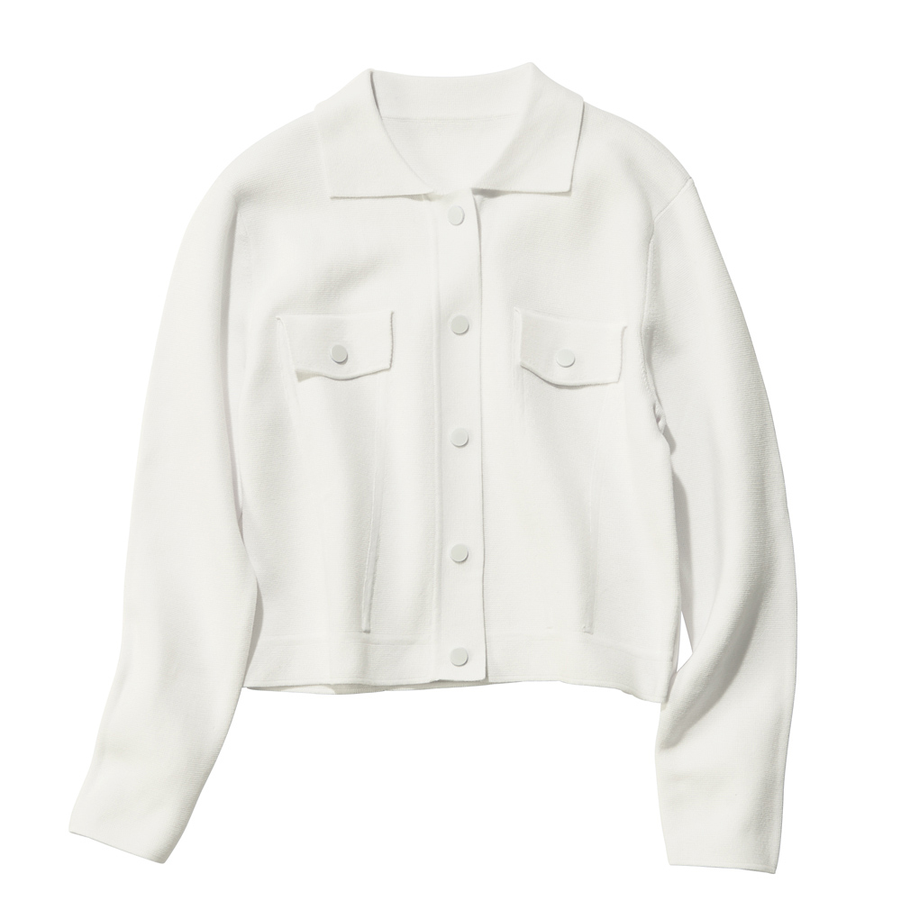 コットンミラノリブ ニットジャケット ニット セーター ファッション PC5640