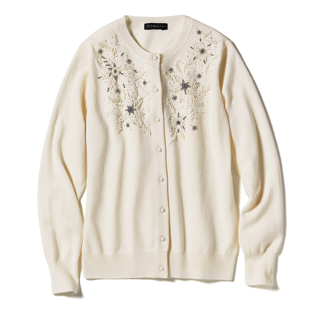 ビーズ刺しゅう カーディガン ニット セーター ファッション PC5659