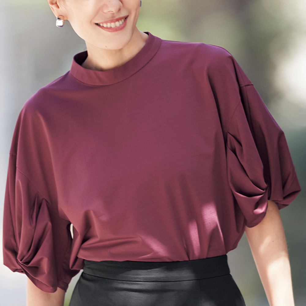 「カネマサ」 ハイゲージジャージー 袖デザインプルオーバー シャツ ブラウス ファッション PC5437