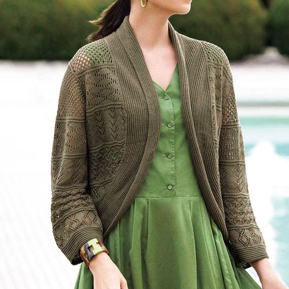 リネン透かし編み ボレロ 通販 - ディノス