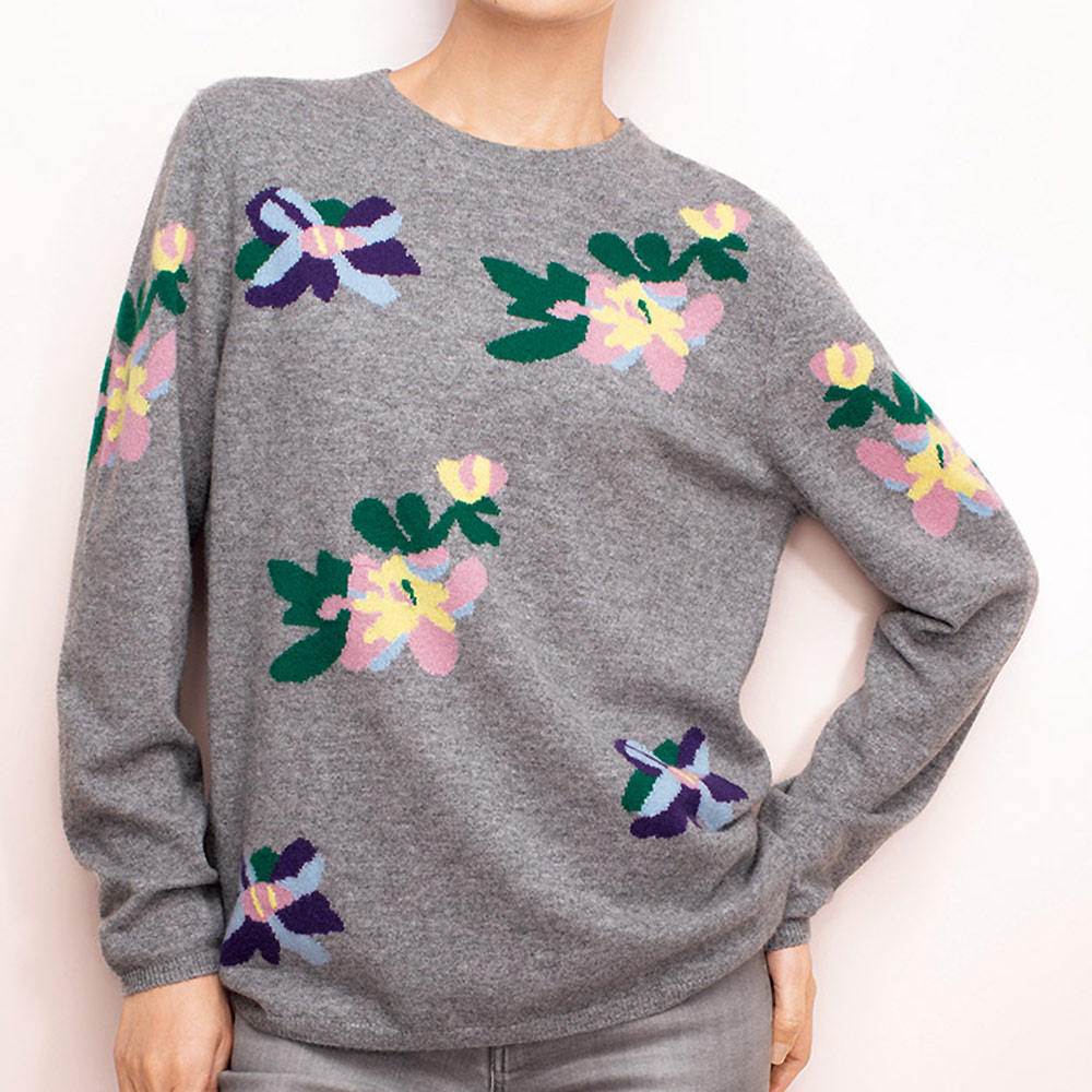 ジャカードウールプルオーバー ★関税込 カシミヤ フラワージャカード ニットプルオーバー 通販 - ディノス