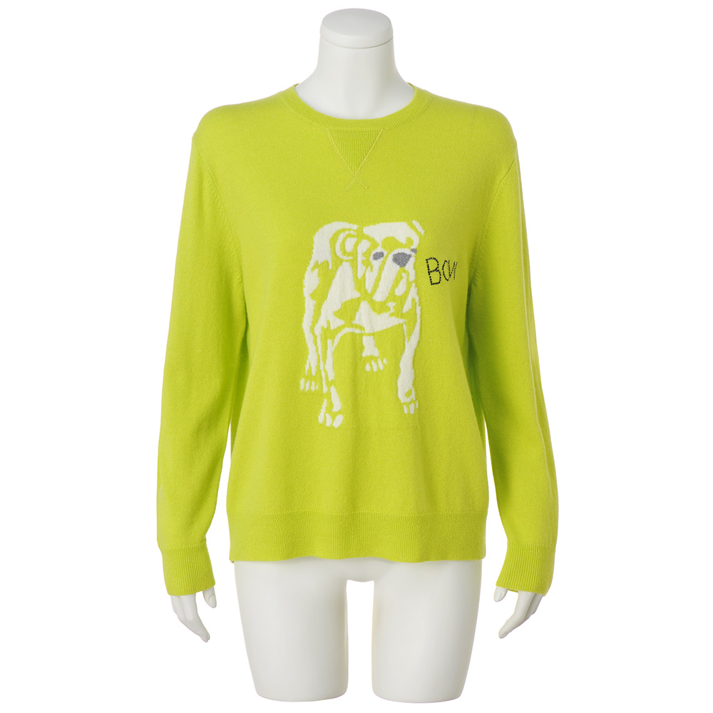 ウールカシミヤ ドッグ柄ジャカードニットプルオーバー ニット セーター ファッション PC5582