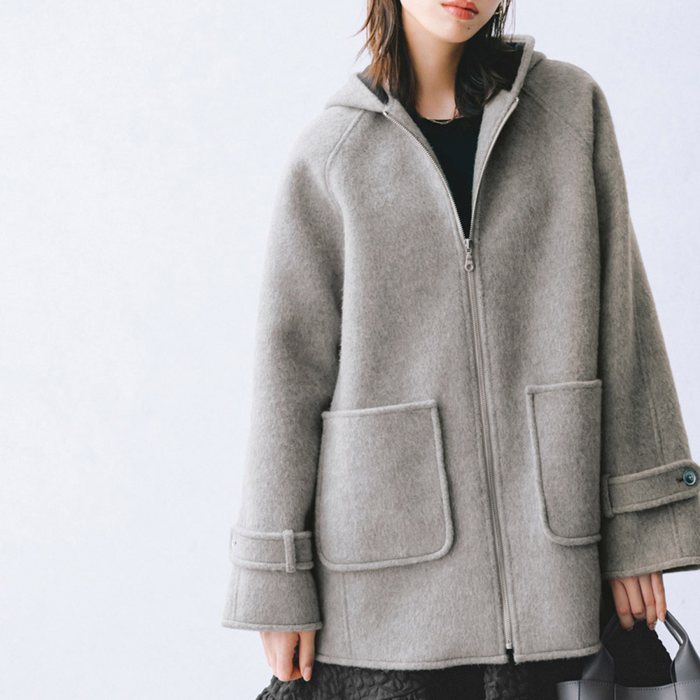 Plage ボンディング オーバーサイズ ウール混コート ウール混シャギー ボンディングハーフコート 通販 - ディノス