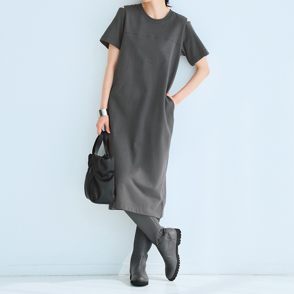 ミニ裏毛 オープンショルダー ワンピース ワンピース ファッション PC5623