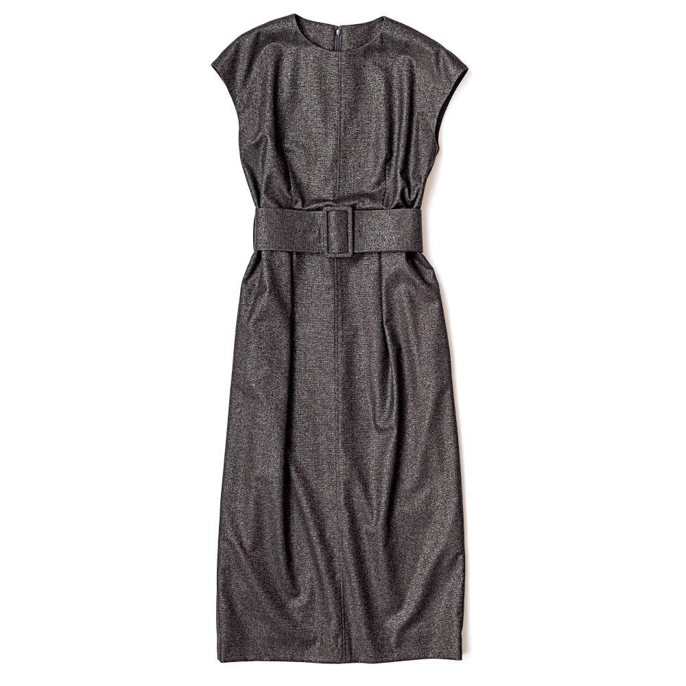 チェルッティ社 ラメ入りウール フラノベルト付き ワンピース ワンピース ファッション PC5808