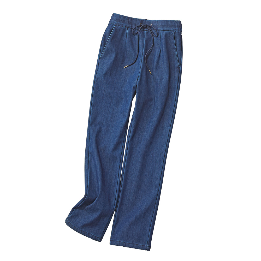 裏起毛ボンディング テーパードデニムパンツ パンツ ファッション PC5910