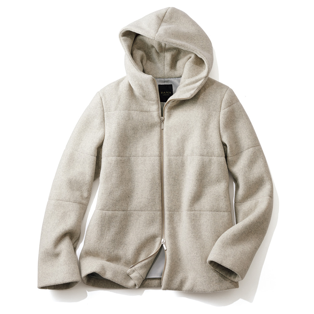 「深喜毛織」 ウールカシミヤ 中わたフーデッドショートコート コート ファッション PC5926