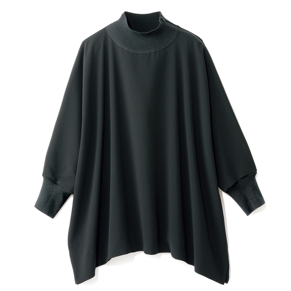 トリアセテート混ニット リブ使いプルオーバー ニット セーター ファッション PC5981