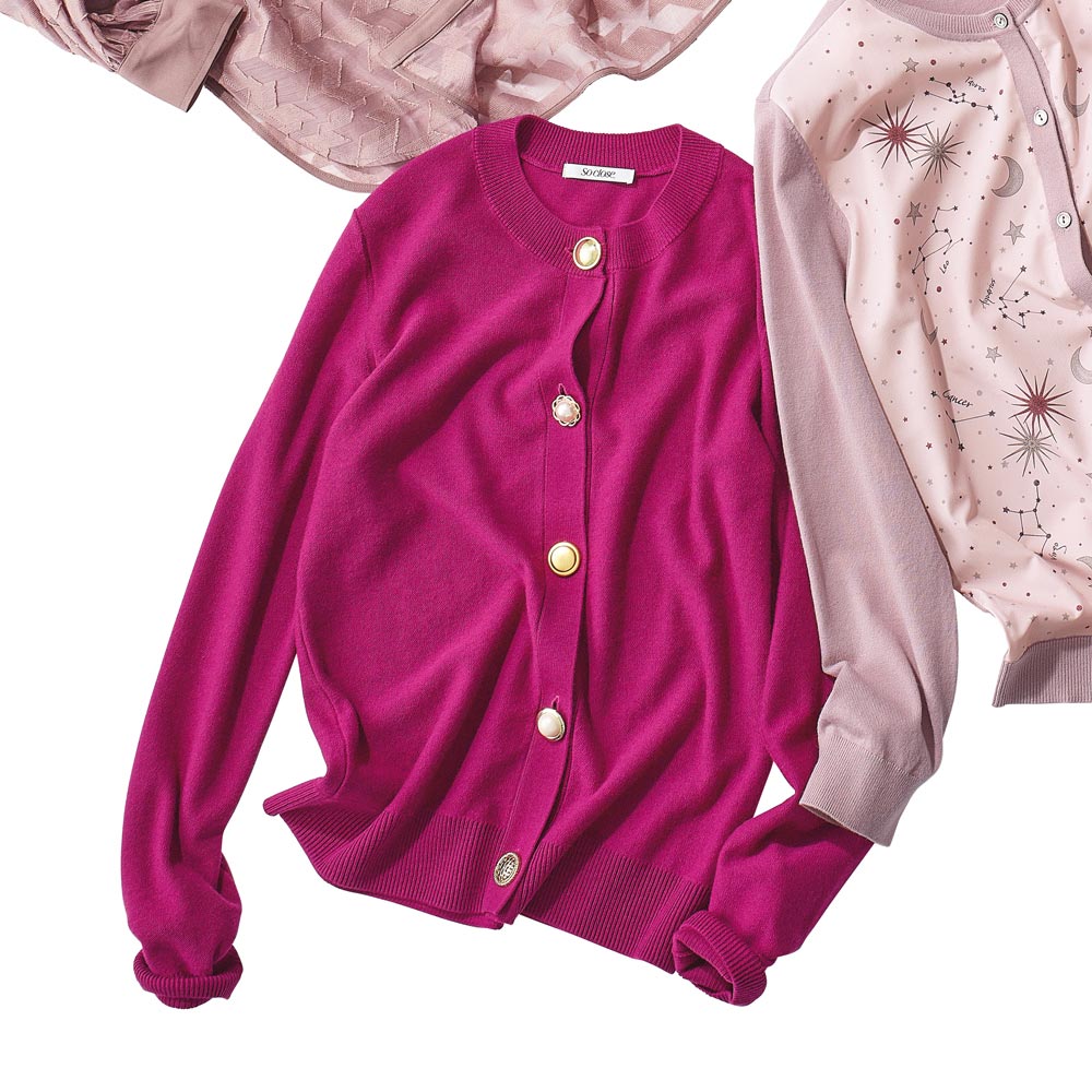 マルチボタン使い ニットカーディガン ニット セーター ファッション PC6061