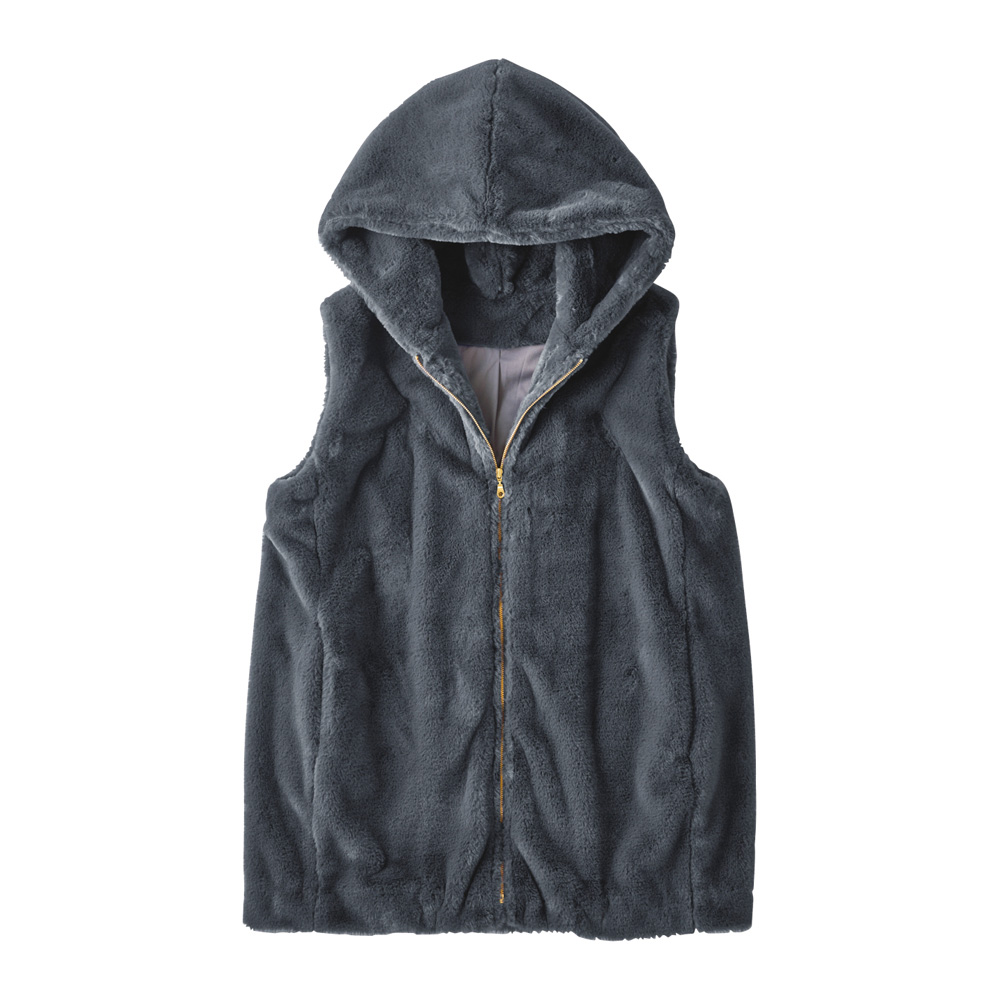 フェイクファー フーデッド ジレ ベスト ジレ ジャケット PC6134