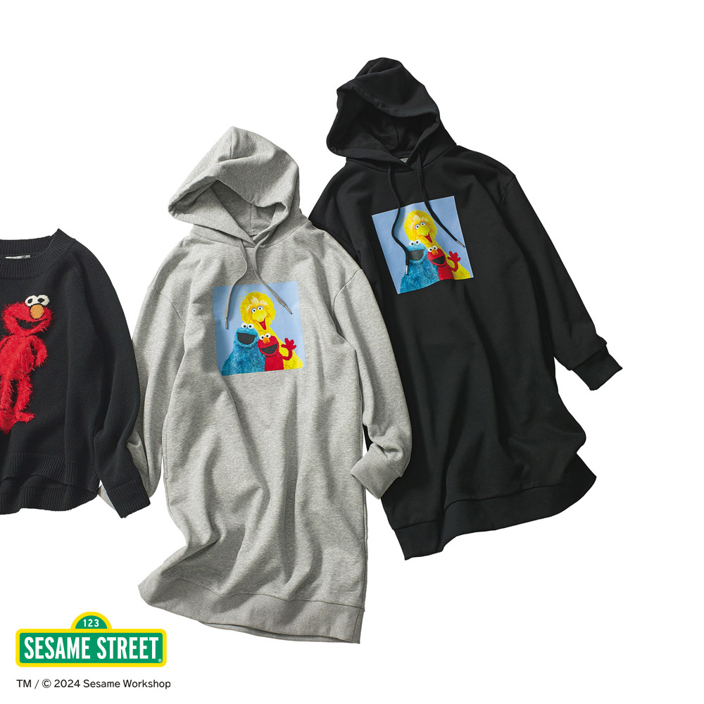 セサミストリート/スウェットパーカーチュニック パーカー スウェット トレーナー ファッション PC6155