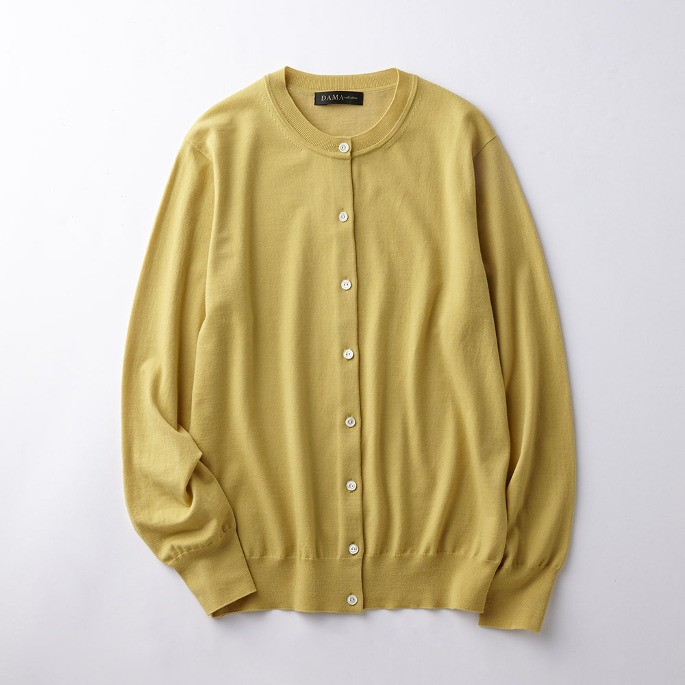 イタリア梳毛ウール糸使い クルーネック カーディガン ニット セーター ファッション PC6259