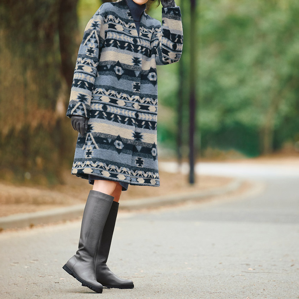 定価74.580円　イタリア製　TELA モノトーン柄コート イタリア素材 オルテガ柄 コート 通販 - ディノス