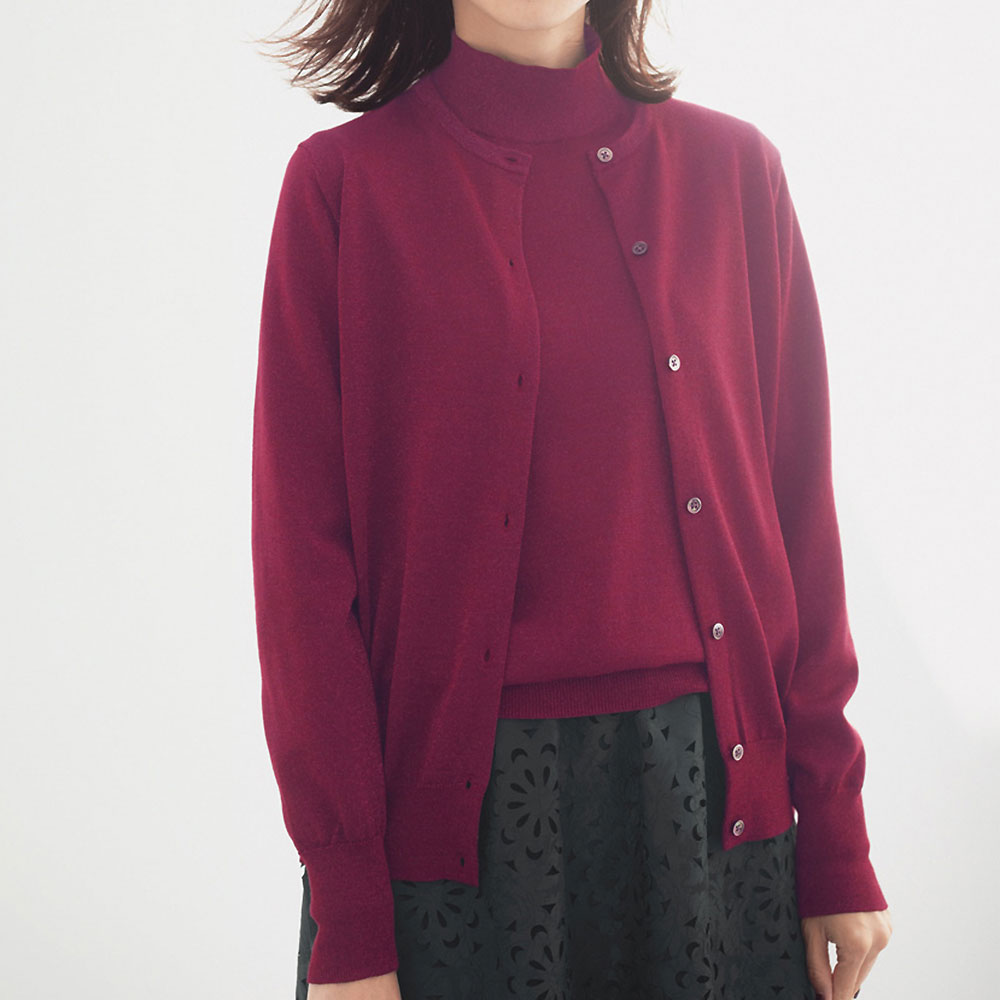 イタリア糸梳毛ウール ラメ入りニット カーディガン ニット セーター ファッション PC5833