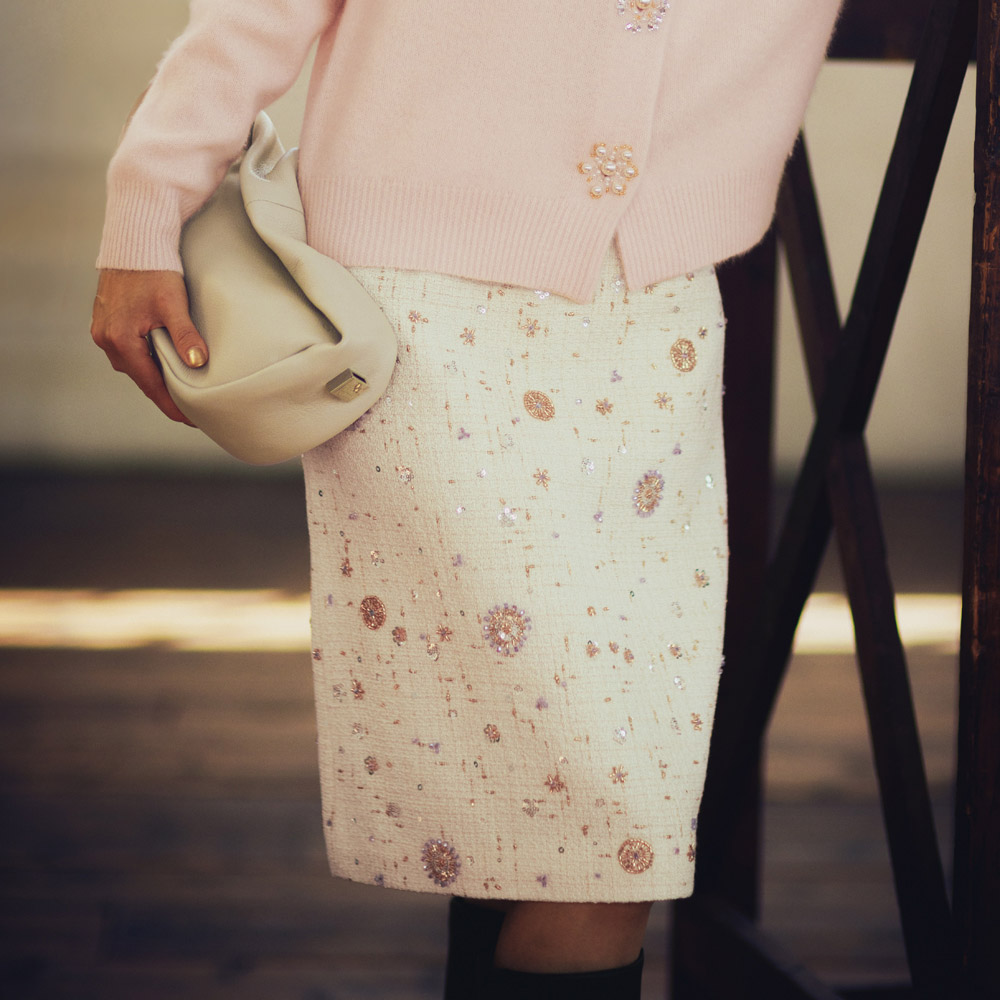 ビーズ刺しゅう ファンシーツイードスカート スカート ファッション PC5837