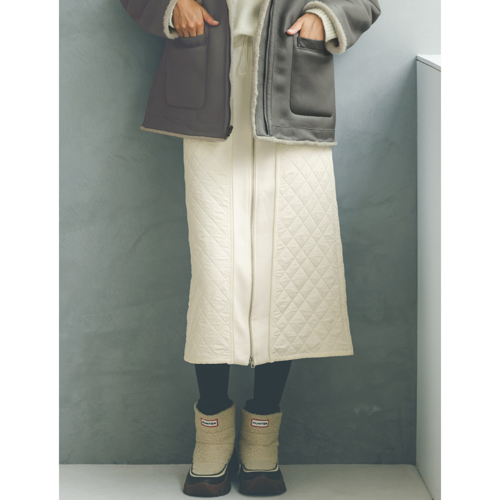 フロントジップ キルトスカート スカート ファッション PC5843