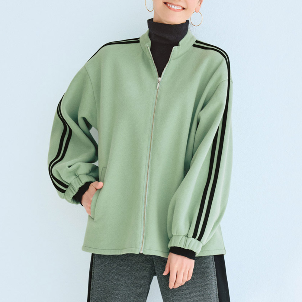 裏起毛 ライン入り ジップブルゾン ジャケット ファッション PC5857