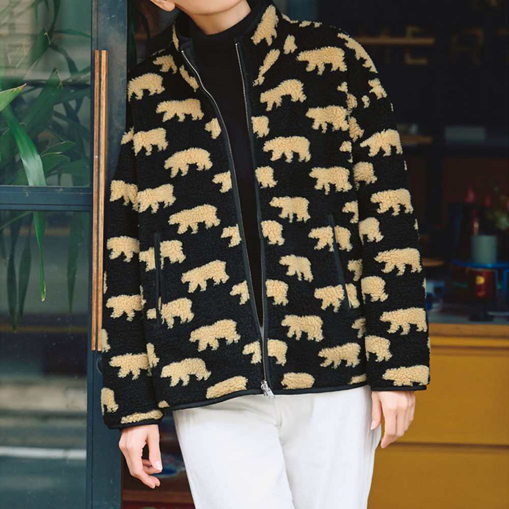 シロクマ柄 ボア中わた入り リバーシブル ジャケット ジャケット ファッション PC5872