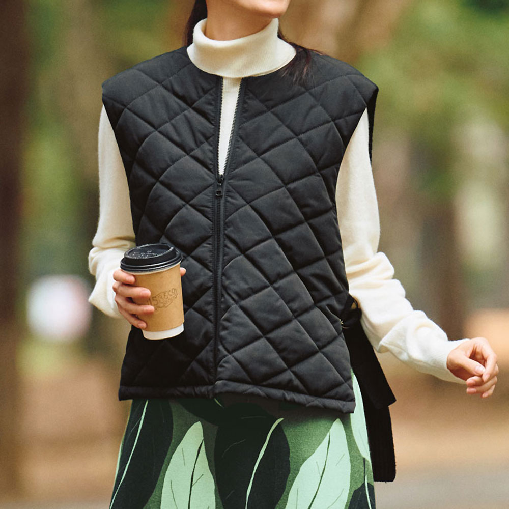 ニット使い 中わた入り キルトベスト ジャケット ファッション PC5874
