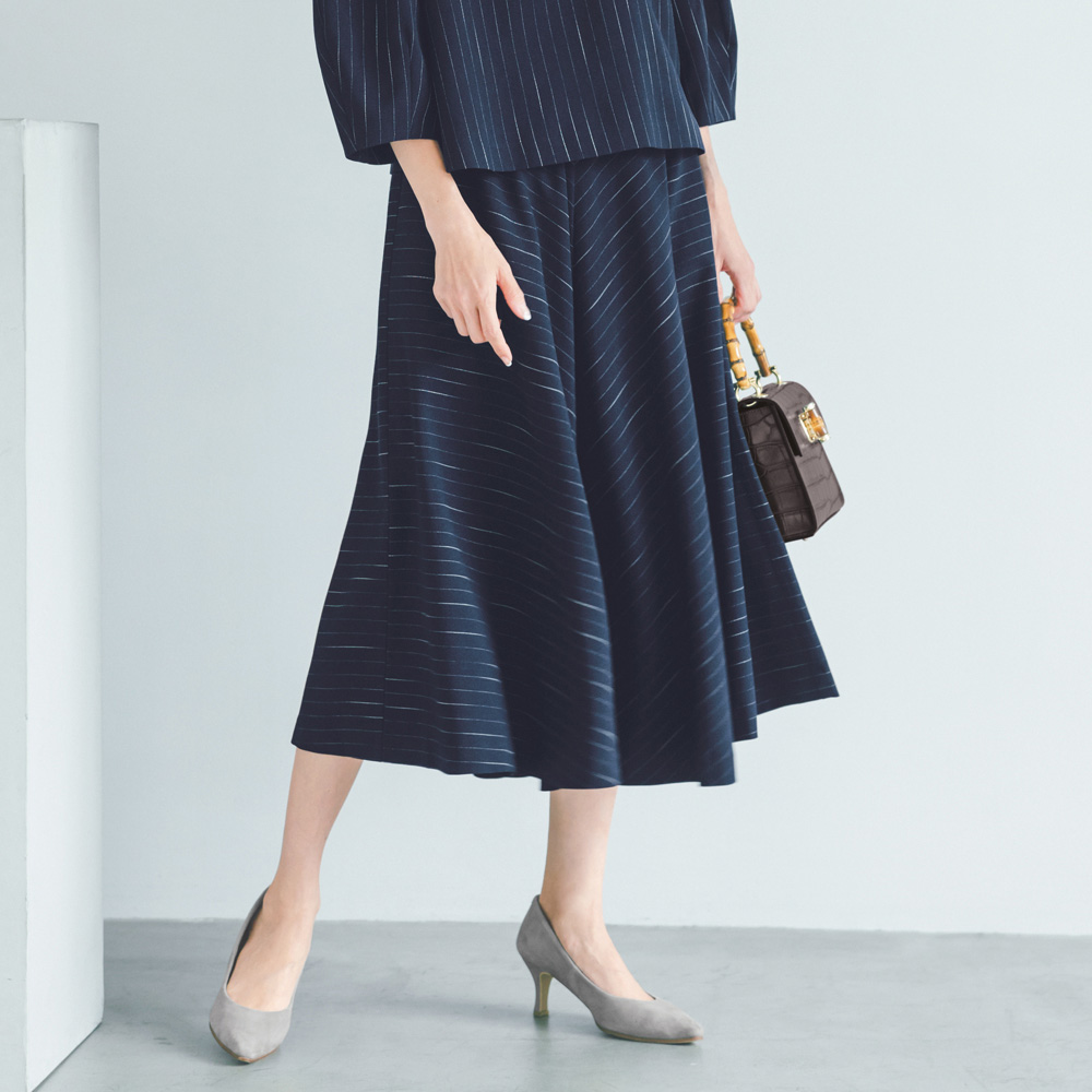 ピンストライプ フレアスカート 通販 - ディノス