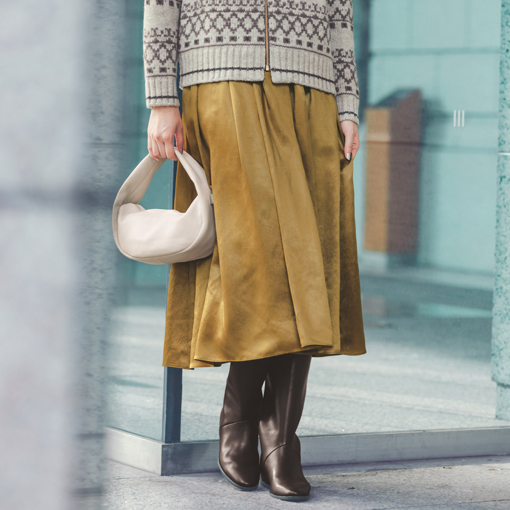 アセテート100％ シャイニーサテンスカート スカート ファッション PC5915