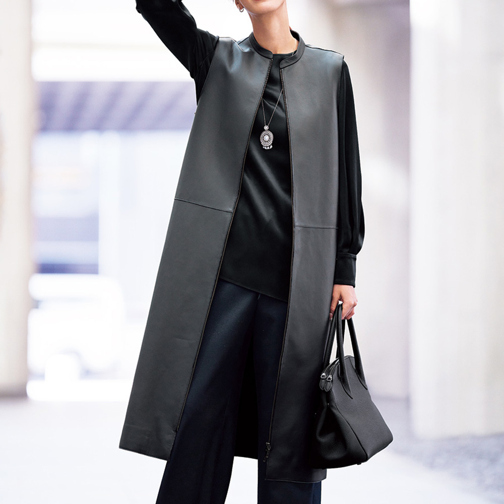 処分お値下げ　イタリアンラムレザーコート　ディノスダーマコレクション イタリアンラムレザーコート 通販 - ディノス