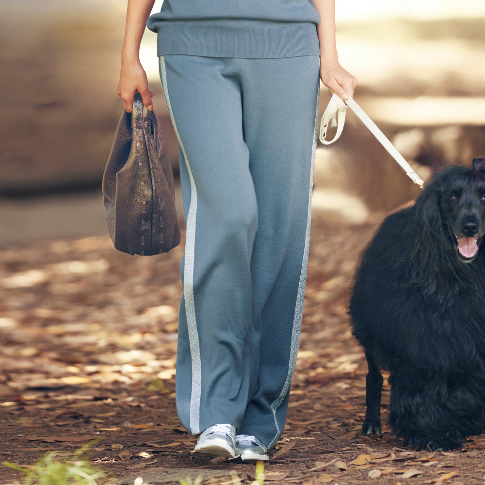 カリアッジ社 カシミヤ スムース編み パンツ パンツ ファッション PC5963