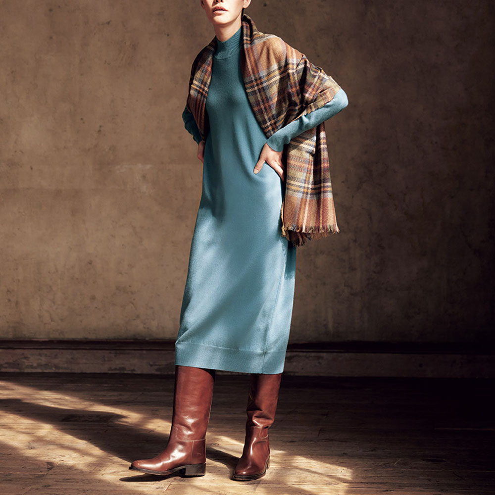 カシミヤハイネック ニットワンピース ワンピース ファッション PC5994