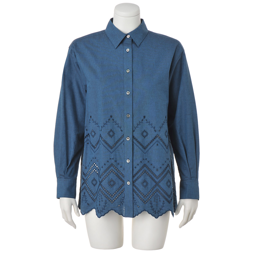 3.9万タグ付新品❤︎デザインワークスカットワークコットンレーストップスブラウス 3.9万タグ付新品❤︎デザインワークスカットワークコットン