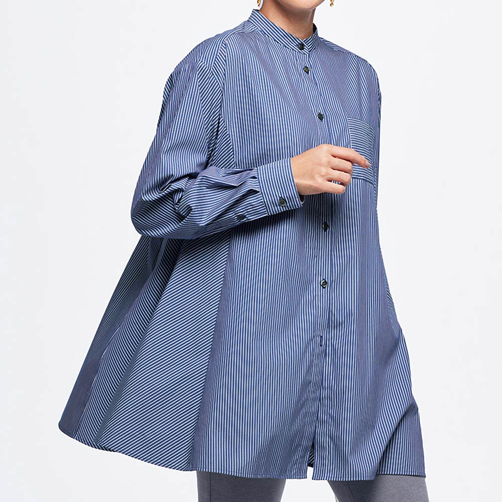 ソメロス社 ストライプ柄 バイアス使い チュニック シャツ ブラウス ファッション PC6019